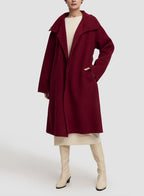 Funnel Neck Wool Coat
