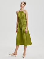 Gathered Slip Dress