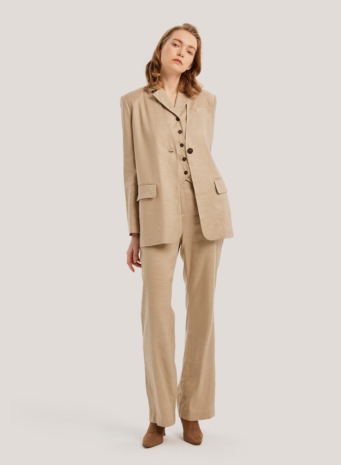 collarless blazer