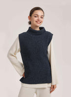 High Neck Cashmere Blend Vest