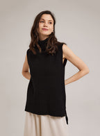 High Neck Cashmere Blend Vest