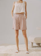 High Waist Gathered Shorts
