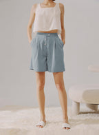 High Waist Gathered Shorts