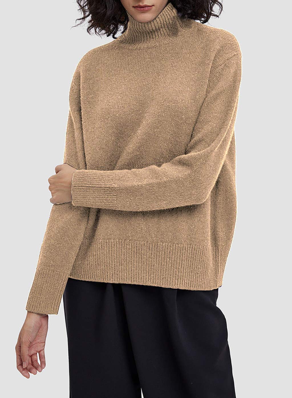 Roll Neck Camel Hair Sweater