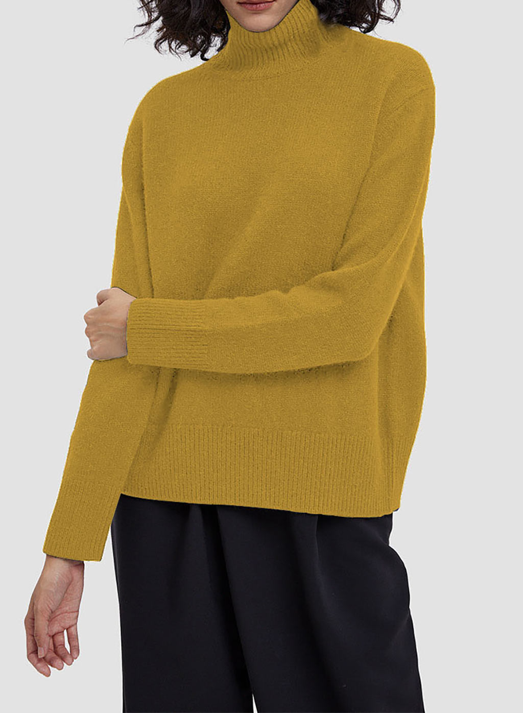 Roll Neck Camel Hair Sweater