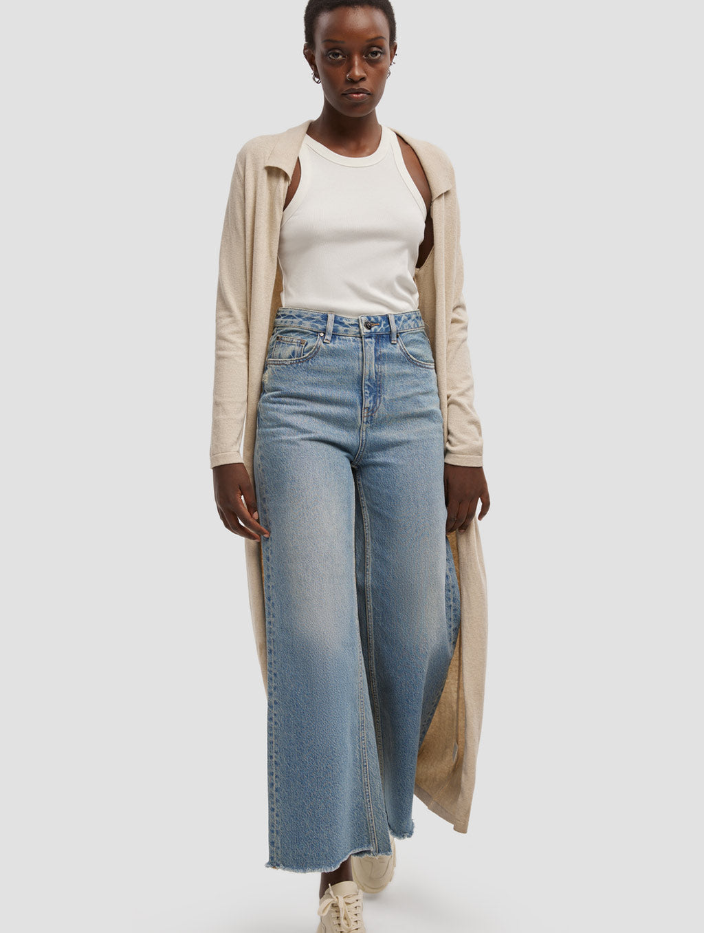 Long Polo-collar Cardigan