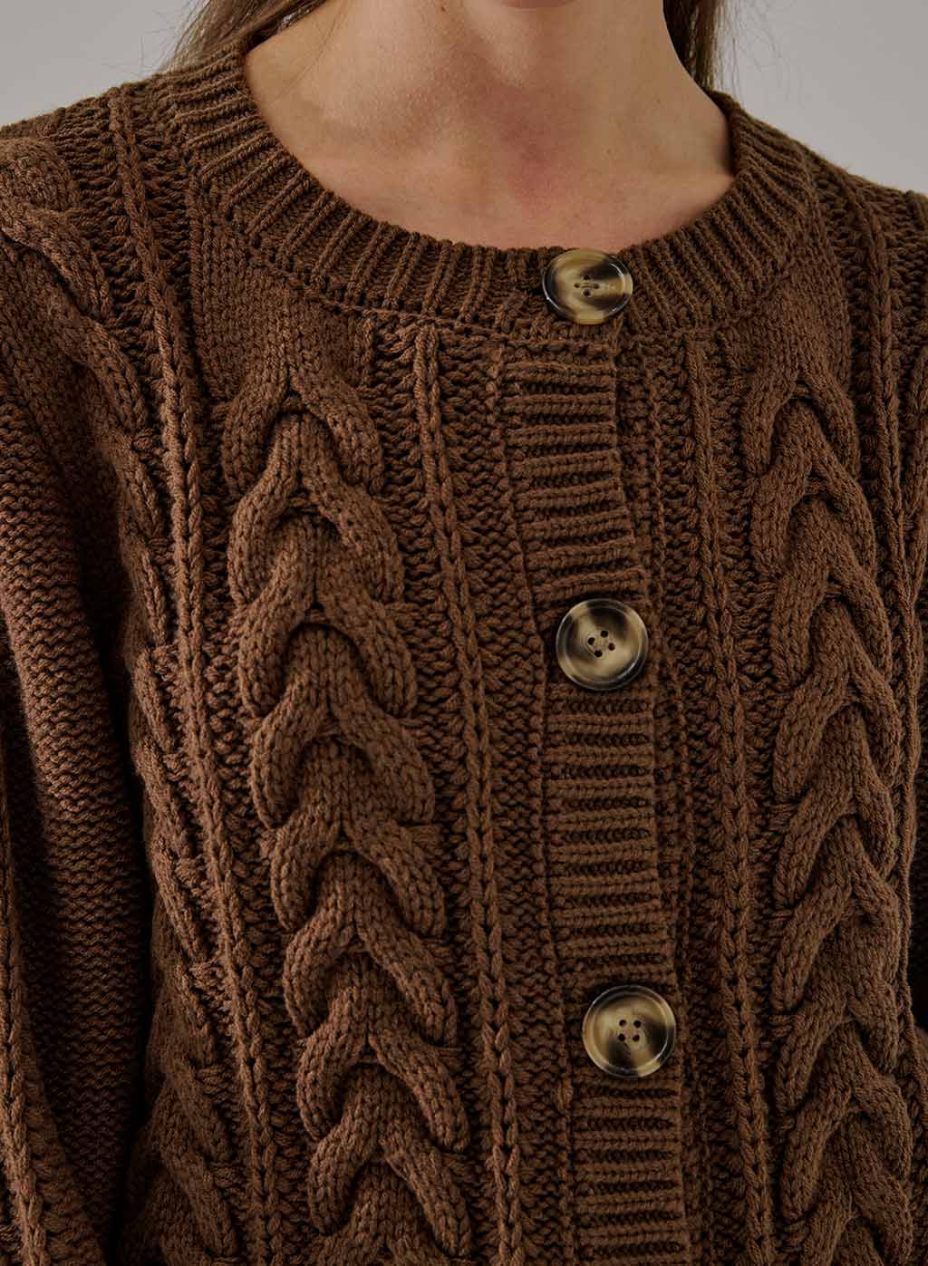 Marble-Button Cardigan