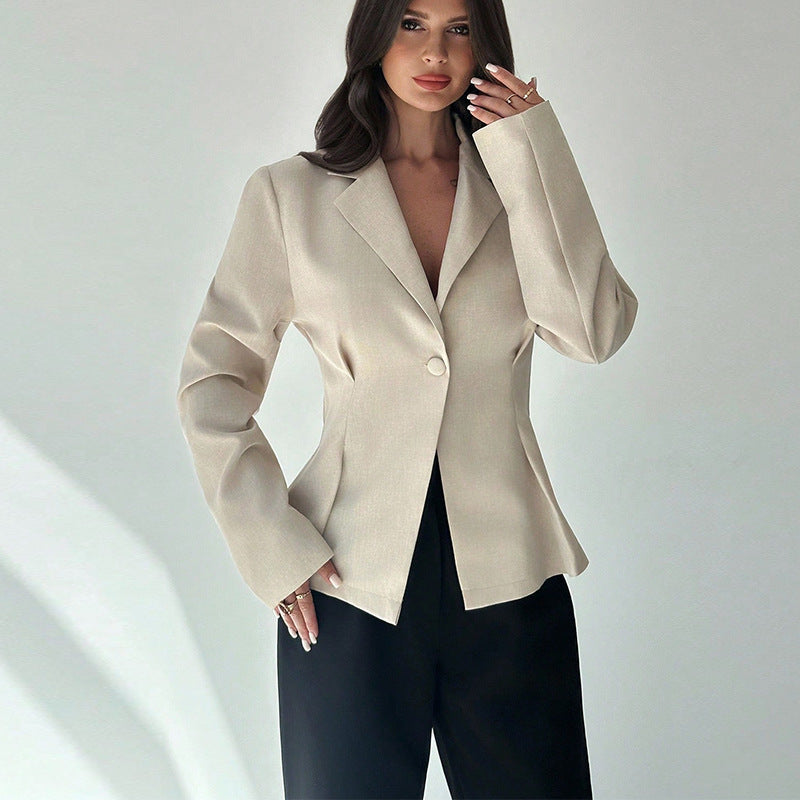 Small suit solid color jacket cardigan