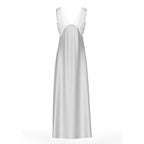 Lace edge suspender slim fit elegant long nightdress