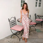 Strawberry retro French silk suspender long dress double-layer mulberry silk dress