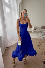 Suspender pendulum three-dimensional flower A-shaped dress dress
