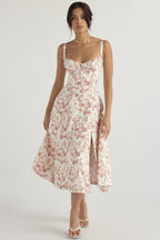 Sleeveless backless printed dress