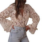 Hollow casual lace shirt lace shirt