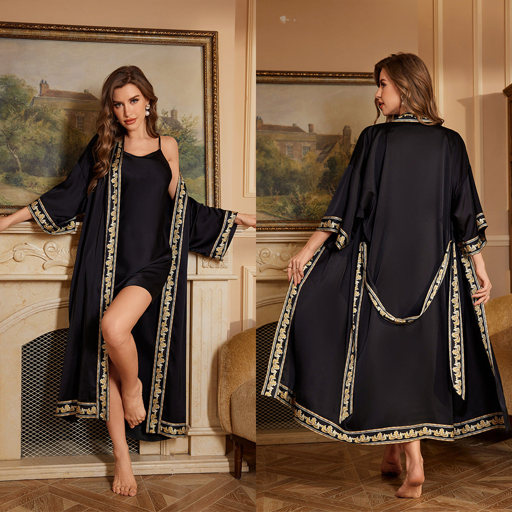 Sling satin chiffon nightgown