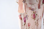 Little Rose Temperament Mulberry Silk Lotus Leaf Edge Dress