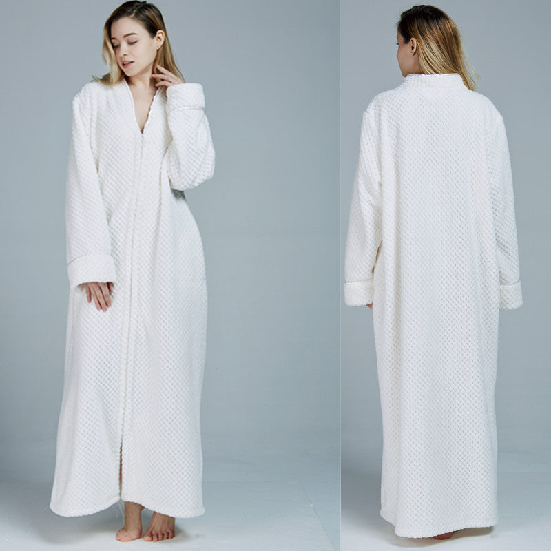 Thickened and extra long flannel pajamas, pineapple plaid pajamas