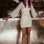 Crew neck long sleeve slim pencil skirt