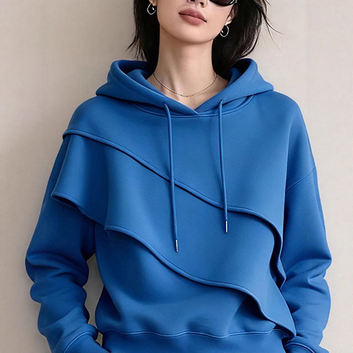 Casual hooded long-sleeved sweater