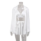 Silk long-sleeved bathrobe loungewear