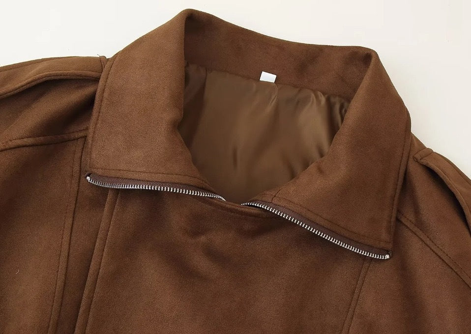 Casual brown loose jacket