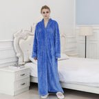 Thickened and extra long flannel pajamas, pineapple plaid pajamas