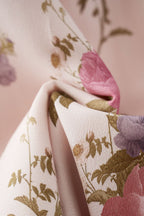 Little Rose Temperament Mulberry Silk Lotus Leaf Edge Dress