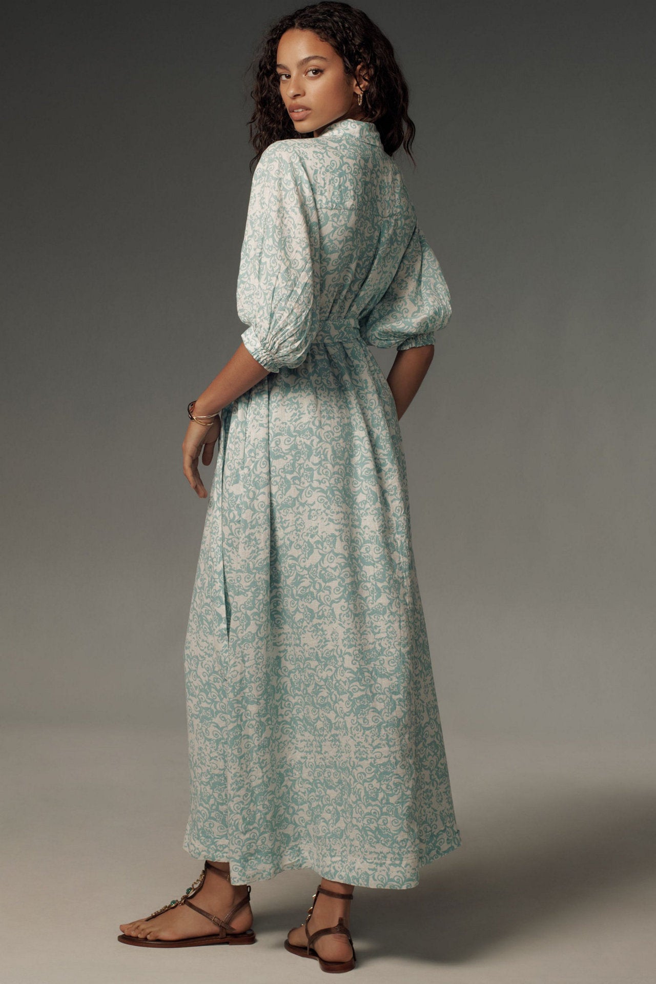 Printed shirt dress