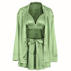 Silk long-sleeved bathrobe loungewear