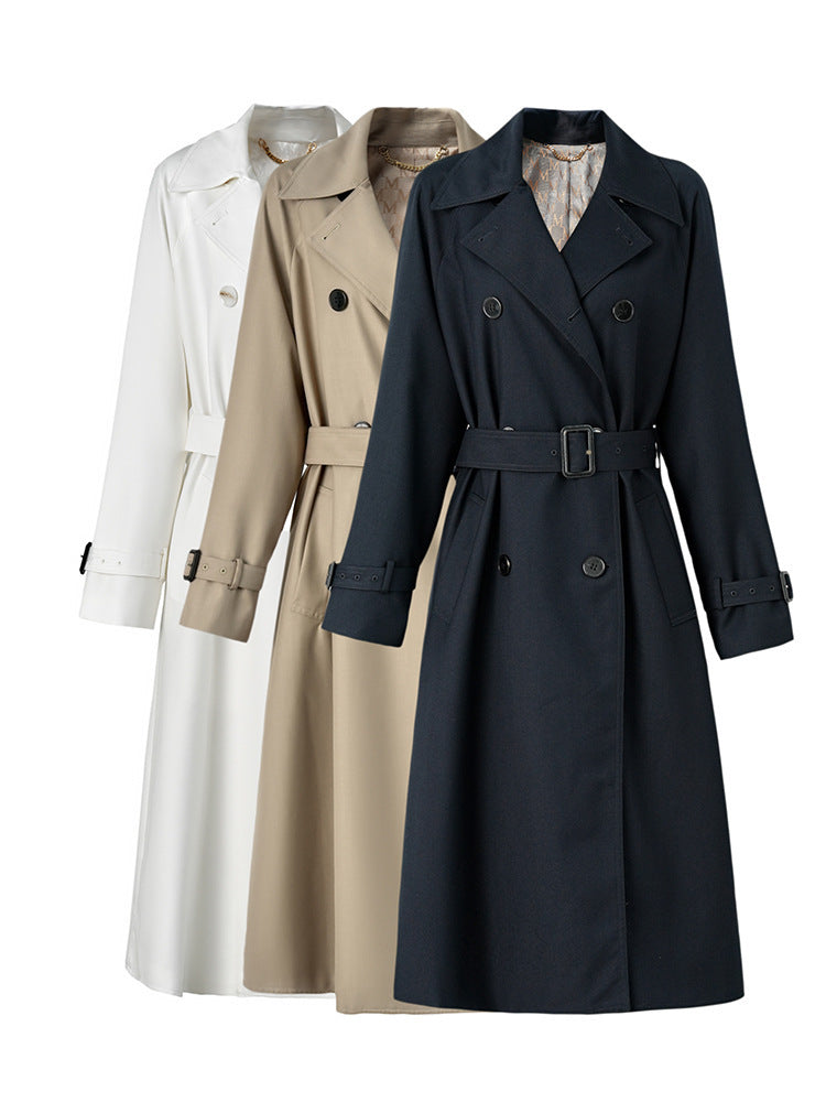 Women's Elegant Trench Coat for Fall Winter ¡§C Knee-Length Polyester Coat, Perfect for Commuting