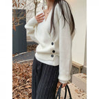 Retro Cropped Sweater Women ?¡ìC Unique Knit Top, Perfect for Spring & Fall