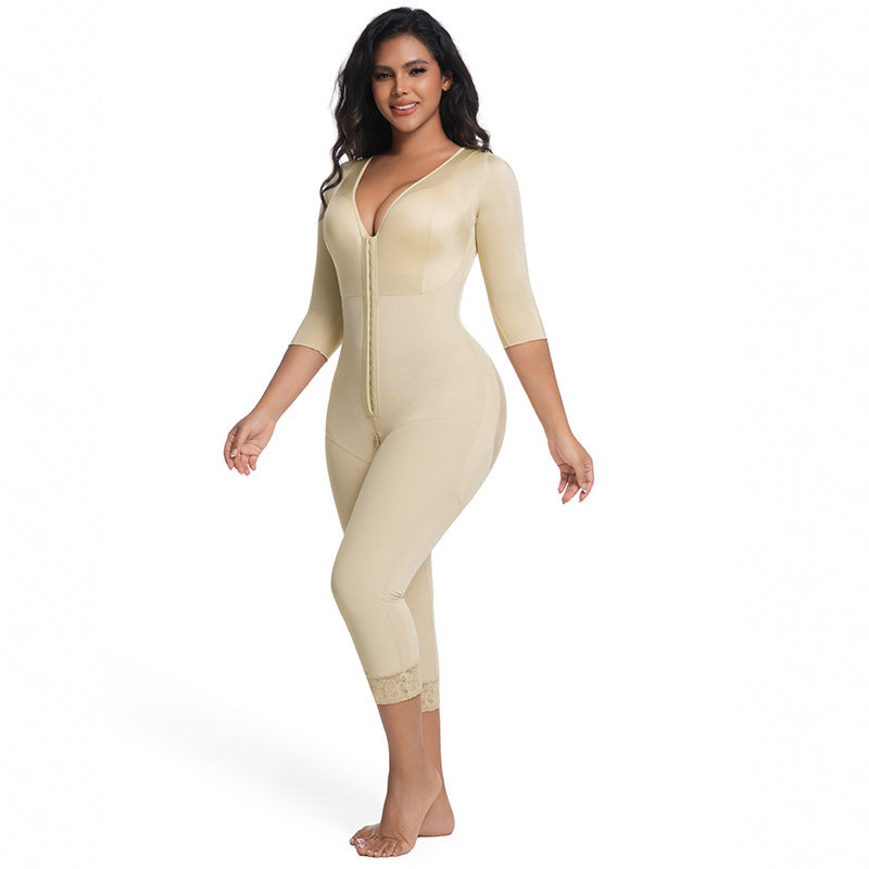 Double-layer fabric strengthens abdomen and hips, corset woman