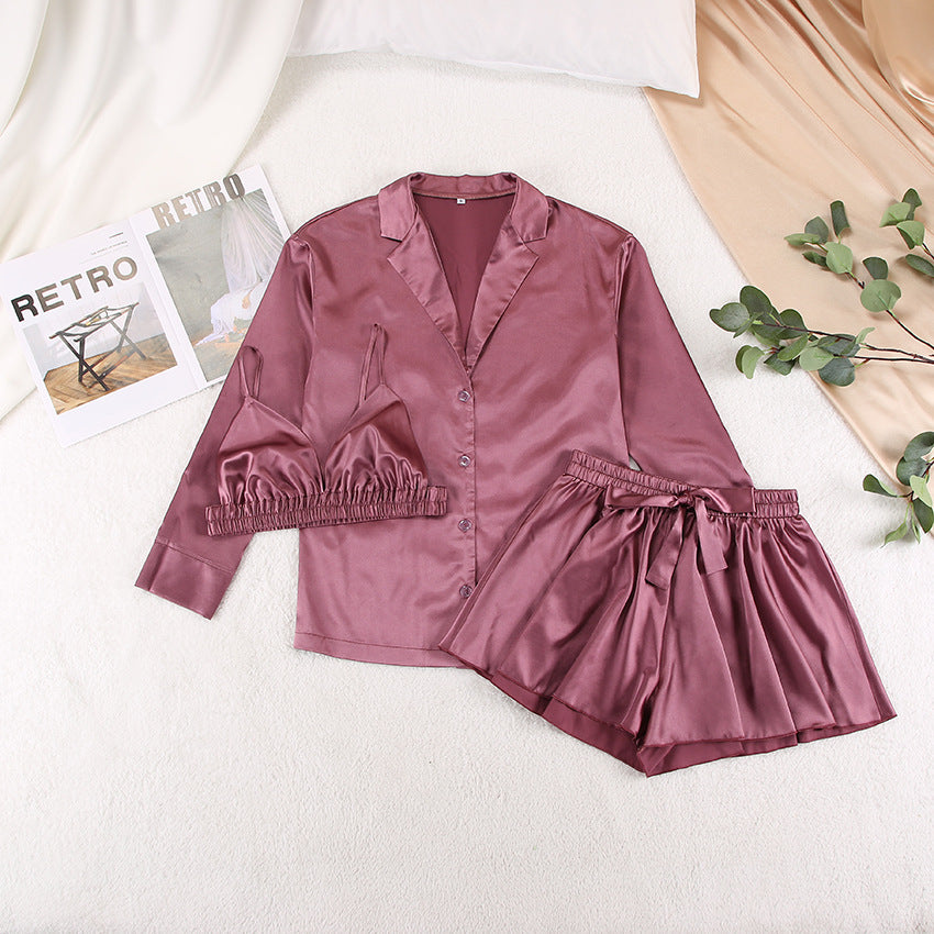 Silk long-sleeved bathrobe loungewear
