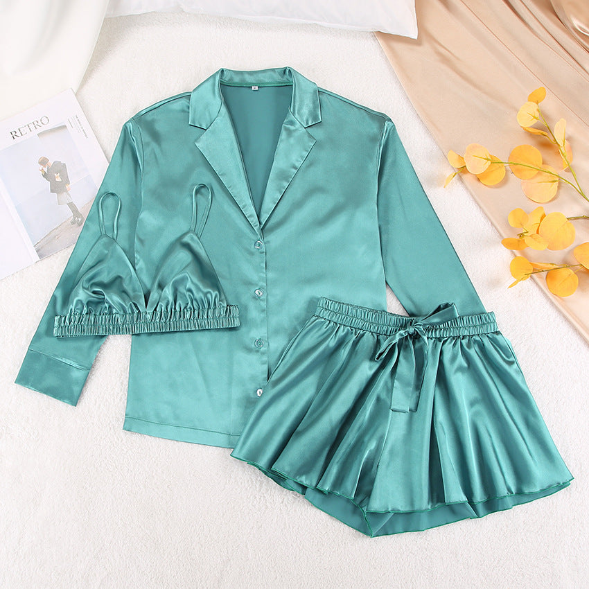 Silk long-sleeved bathrobe loungewear