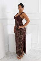 Backless slim print dress