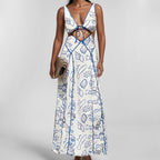 Strap waist temperament slanted shoulder dress