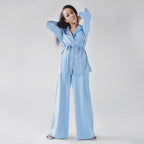Simulated silk loungewear set