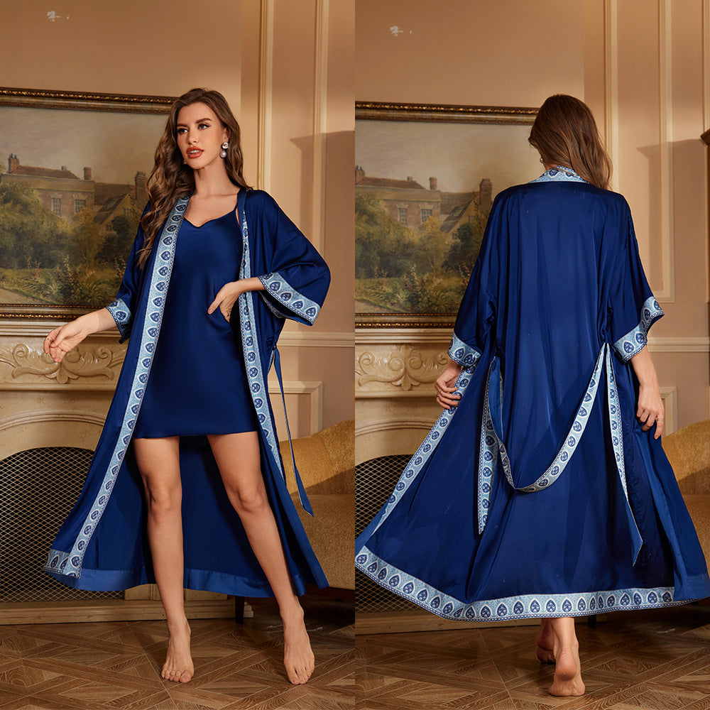 Sling satin chiffon nightgown