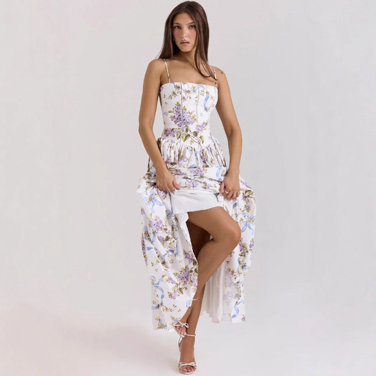 Floral suspender dress