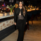 Crew neck elegant split evening dress hip wrap dress