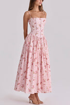 Floral suspender dress