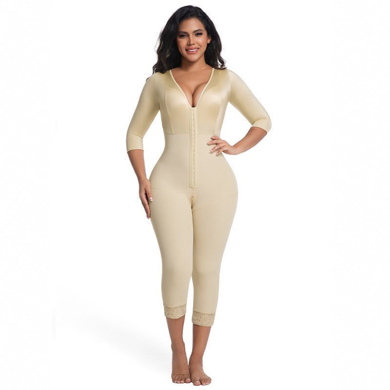 Double-layer fabric strengthens abdomen and hips, corset woman