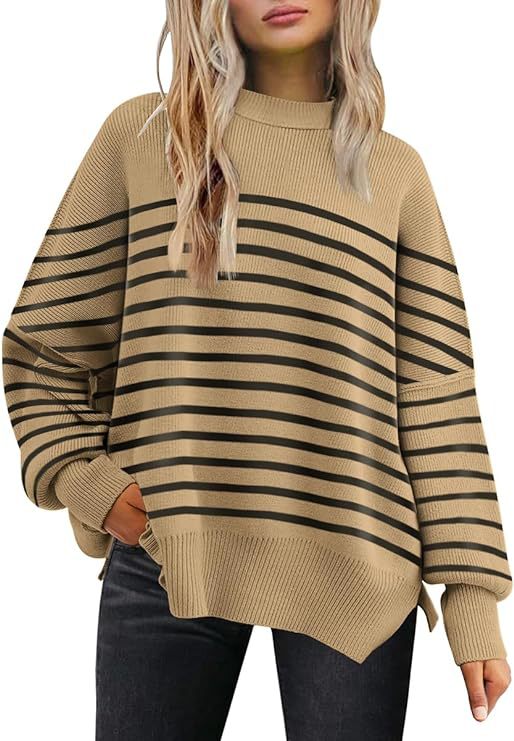 crew neck bat wing long-sleeved sweater