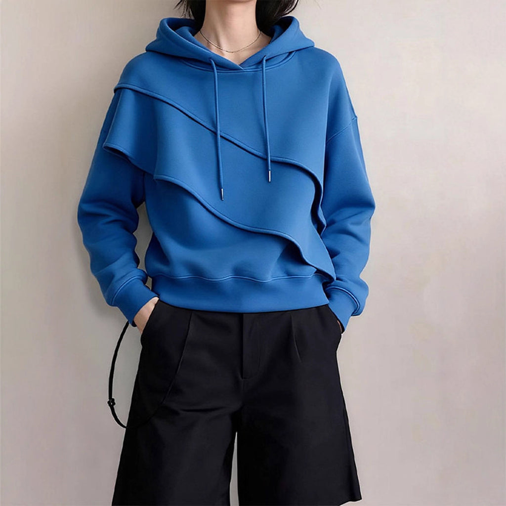 Casual hooded long-sleeved sweater