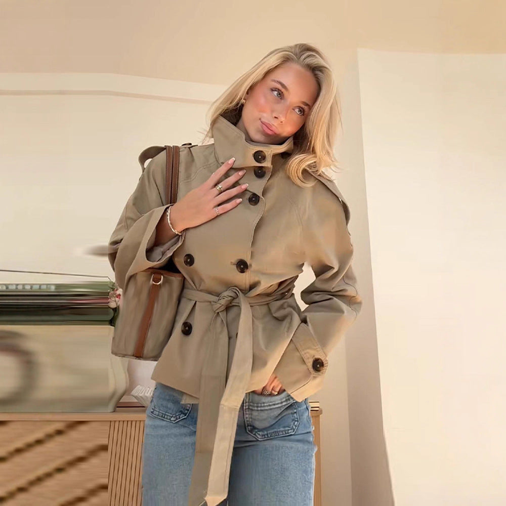 High-quality commuter stand-up double-exhaust waist-style jacket