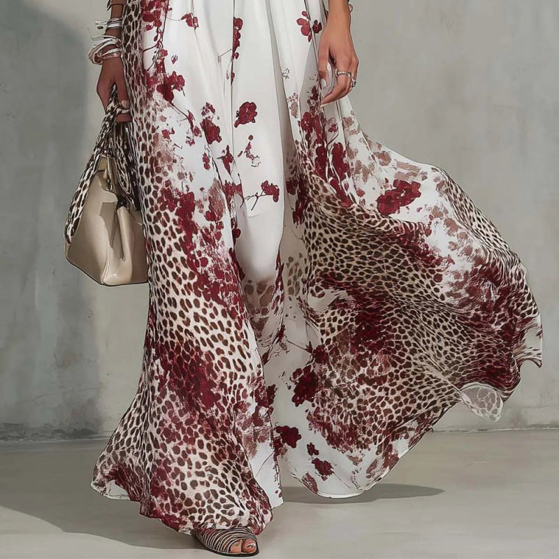 Leopard print neck dress