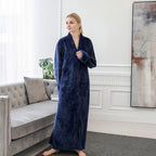 Thickened and extra long flannel pajamas, pineapple plaid pajamas