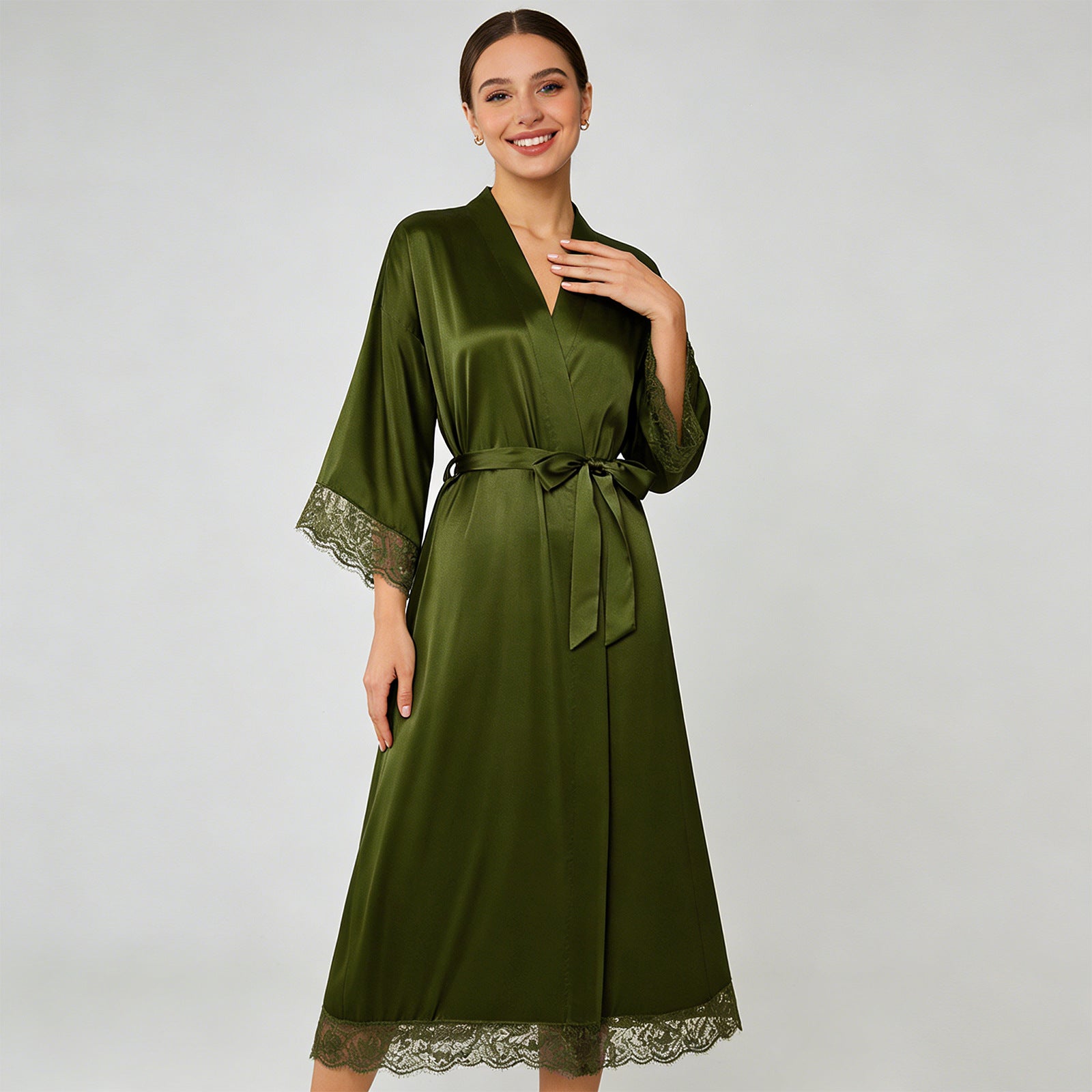 Satin imitation silk stretch dress