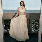Waist Chiffon V-Neck Waist Dress