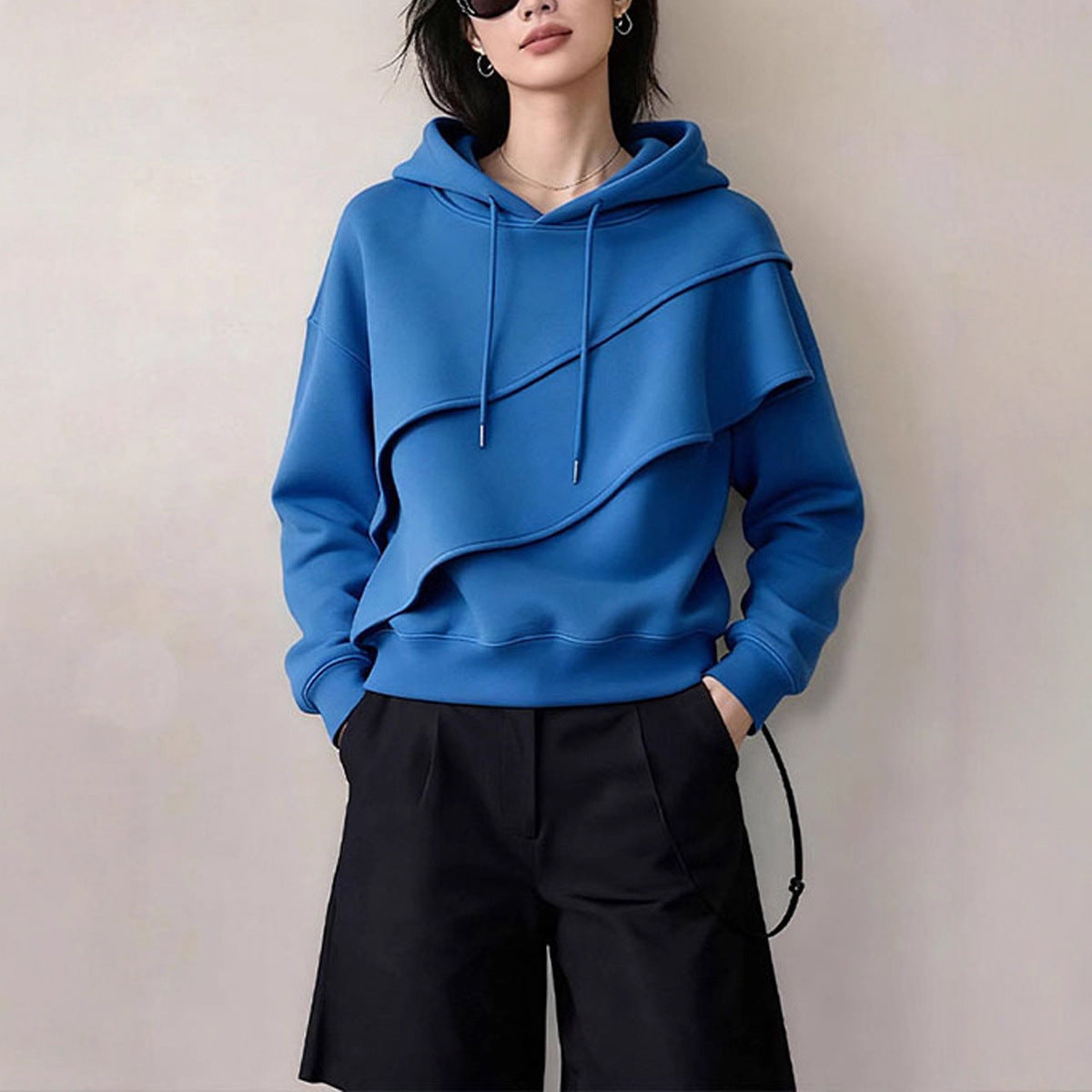 Casual hooded long-sleeved sweater