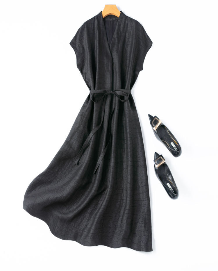 Tortoise pattern fragrant cloud yarn waist silk mulberry silk medium and long skirt